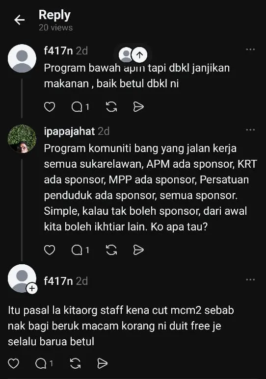 Post reply dari staff dbkl - Staff DBKL Gelar Penduduk “Beruk” Bila Ego Staff Mengatasi Tugas Berkhidmat Masyarakat - anak keramat
